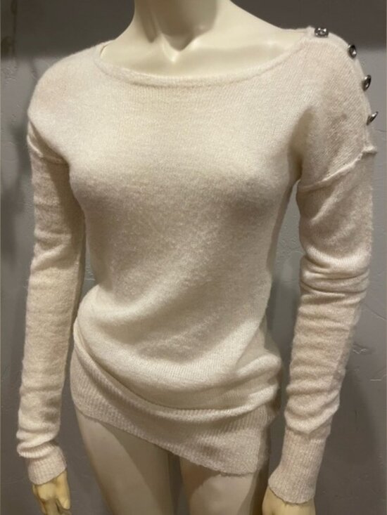 J.   Crew Sweaters - J.Crew Wool and mohair blend Cream Sweater with Button Detail size S